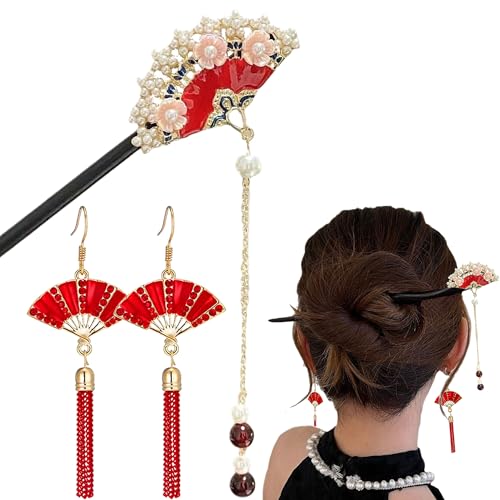 Chinesische Haarspangen, Retro-Haarnadeln, klassische chinesische Haar-Essstäbchen, handgefertigt, Blumen-Haar-Accessoires für Damen, langes Haar, 3 Stück Chinesische Haarspangen, Retro-Haarnadeln, klassische chinesische Haar-Essstäbchen, handgefertigt, Blumen-Haar-Accessoires für Damen, langes Haar, 3 Stück von GallaRato