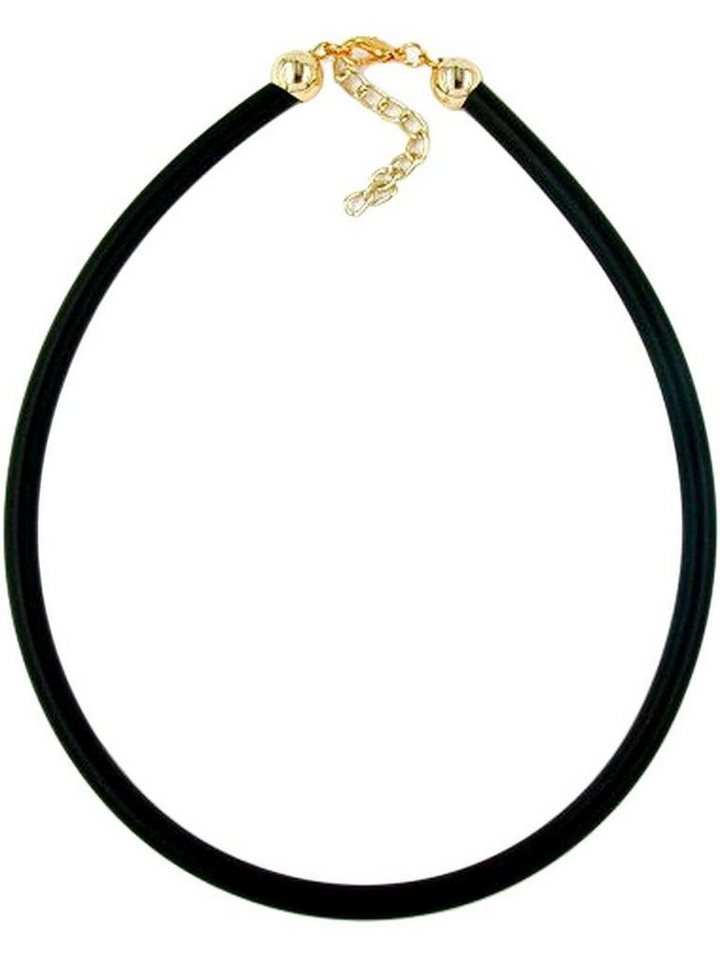Gallay Kette ohne Anhänger 6mm Vollgummikette Naturkautschuk Verschluss goldfarbig 40cm (1-tlg) von Gallay