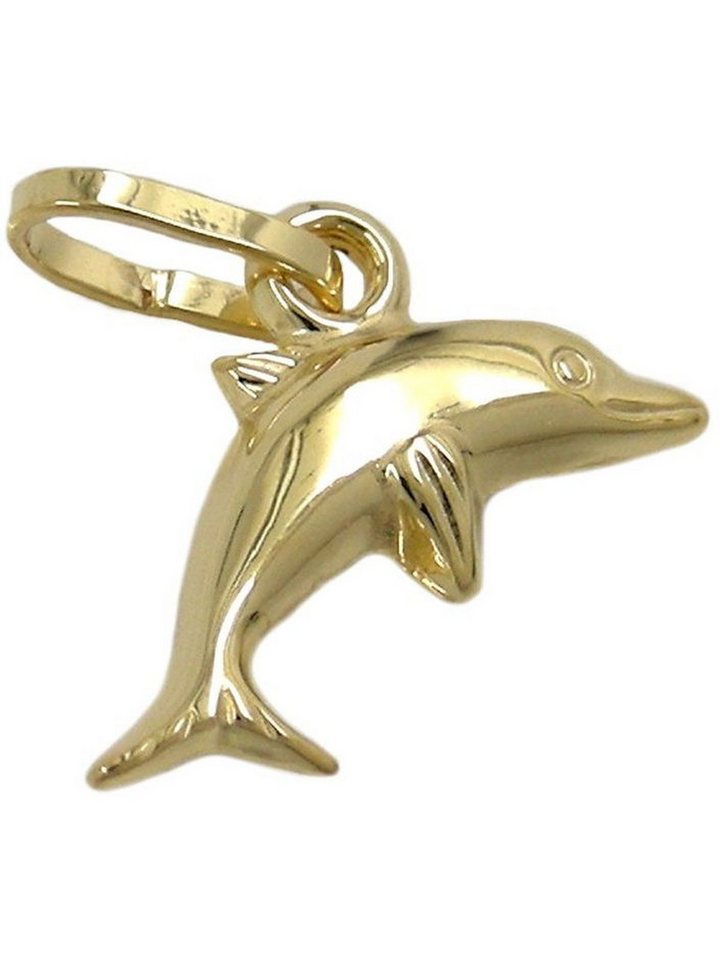 Gallay Kettenanhänger Anhänger 12x7mm kleiner Delfin glänzend 9Kt GOLD (1-tlg) von Gallay