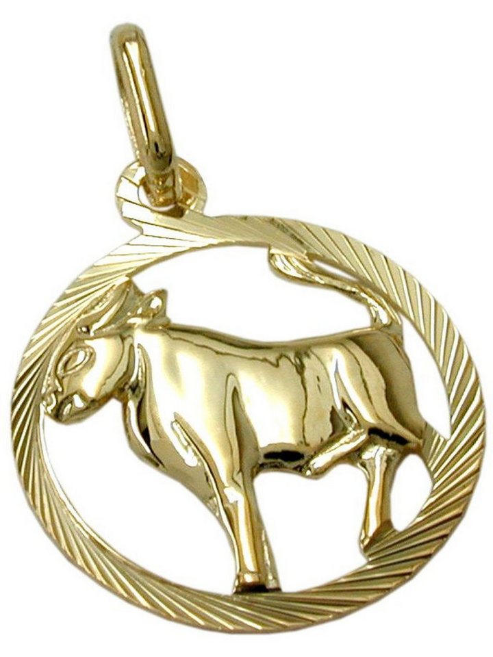 Gallay Kettenanhänger Anhänger 15mm Sternzeichen Stier 9Kt GOLD (1-tlg) von Gallay