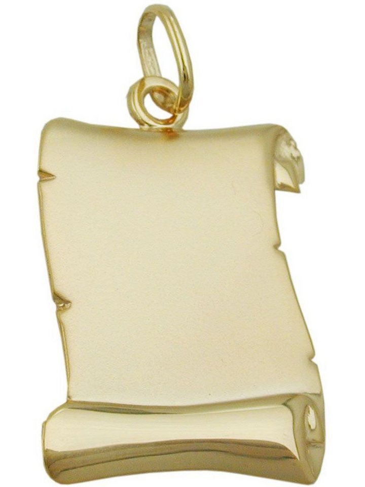 Gallay Kettenanhänger Dokumentenrolle 22x17mm matt glänzend 9Kt GOLD (1-tlg) von Gallay