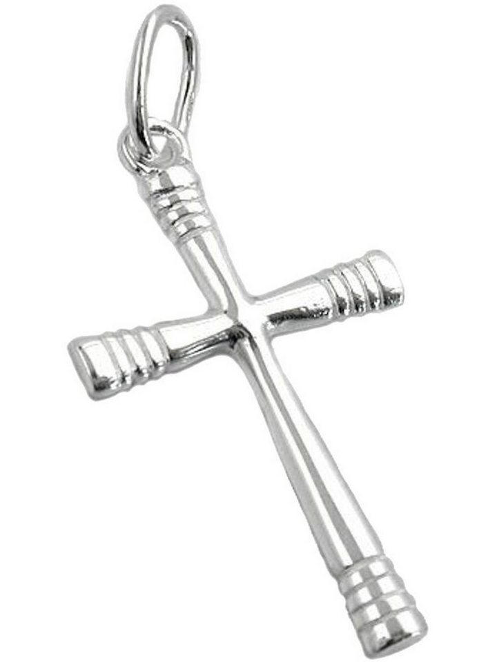Gallay Kreuzanhänger 24x14mm Kreuz glänzend geringelte Enden Silber 925 (1-tlg) von Gallay