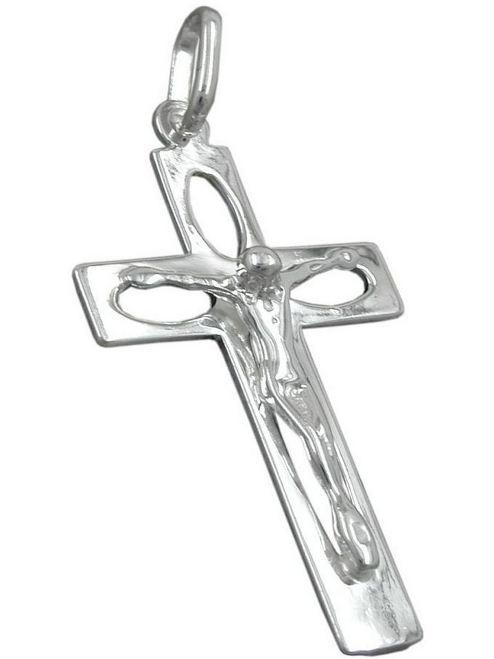 Gallay Kreuzanhänger 29x17mm Kreuz mit Jesus durchbrochen glänzend Silber 925 (1-tlg) von Gallay
