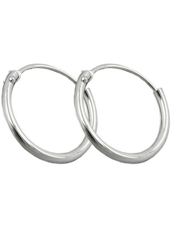 Gallay Paar Creolen 13mm Drahtcreole mit Steckverschluss glänzend Silber 925 (1-tlg) von Gallay