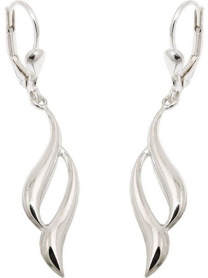 Gallay Paar Ohrhänger Ohrhänger Ohrringe 42x8mm geschwungen glänzend Silber 925 (1-tlg) von Gallay
