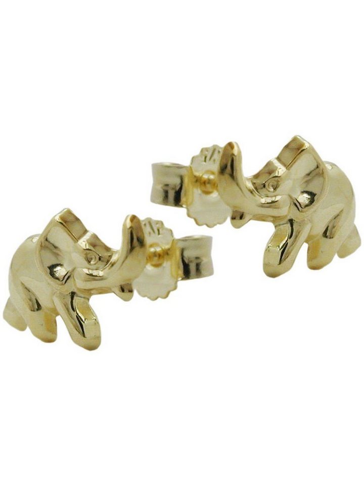 Gallay Paar Ohrstecker Ohrring 7x10mm Elefant glänzend 9Kt GOLD (1-tlg) von Gallay