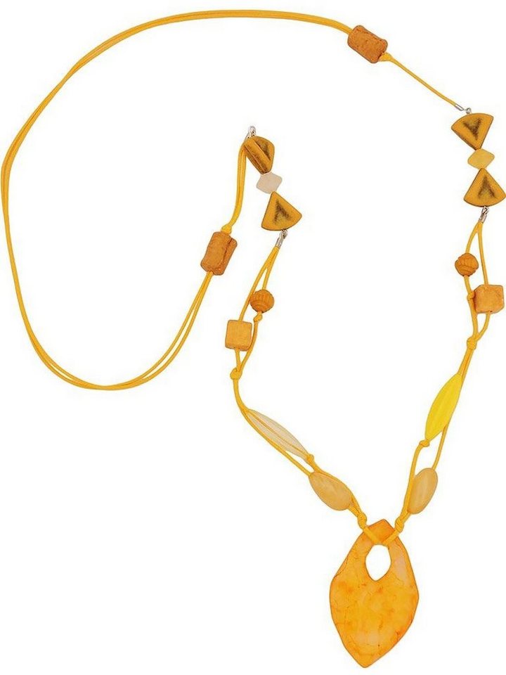 Gallay Perlenkette Kette Faustkeil gelb-orange-marmoriert (1-tlg) von Gallay