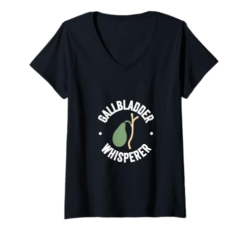 Damen Gallenblase Flüsterer T-Shirt mit V-Ausschnitt Damen Gallenblase Flüsterer T-Shirt mit V-Ausschnitt von Gallenblase Entfernung Designs