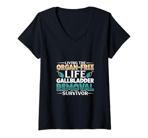 Damen Gallenblase Raus T-Shirt mit V-Ausschnitt Damen Gallenblase Raus T-Shirt mit V-Ausschnitt von Gallenblase Entfernung Designs