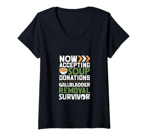 Damen Gallenblasen-OP T-Shirt mit V-Ausschnitt Damen Gallenblasen-OP T-Shirt mit V-Ausschnitt von Gallenblase Entfernung Designs