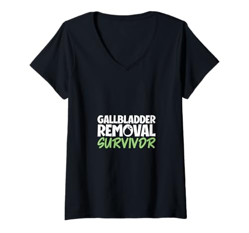 Damen Gallenblasen-OP Überlebt T-Shirt mit V-Ausschnitt Damen Gallenblasen-OP Überlebt T-Shirt mit V-Ausschnitt von Gallenblase Entfernung Designs