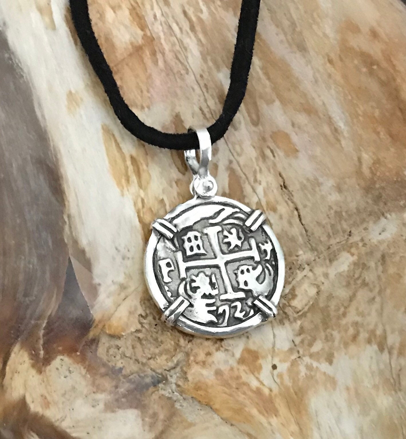 Atocha Münze Anhänger Design 1600-1700 925 Sterling Silber Versunkenen Schatz Schmuck von GalleonTreasureShop