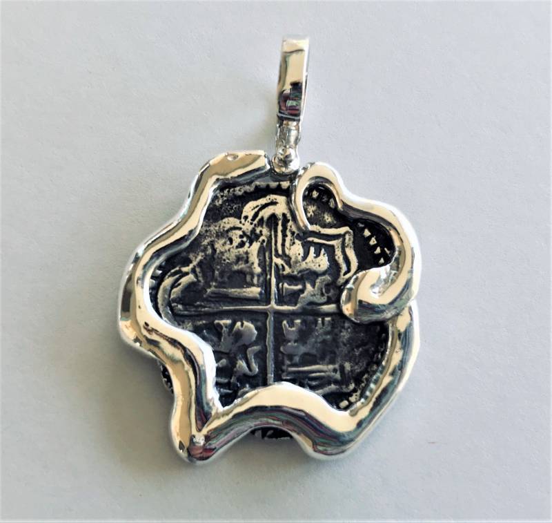 Atocha Münze Anhänger Schlange 925 Sterling Silber Versunkenen Schatz Schiffbruch Schmuck von GalleonTreasureShop