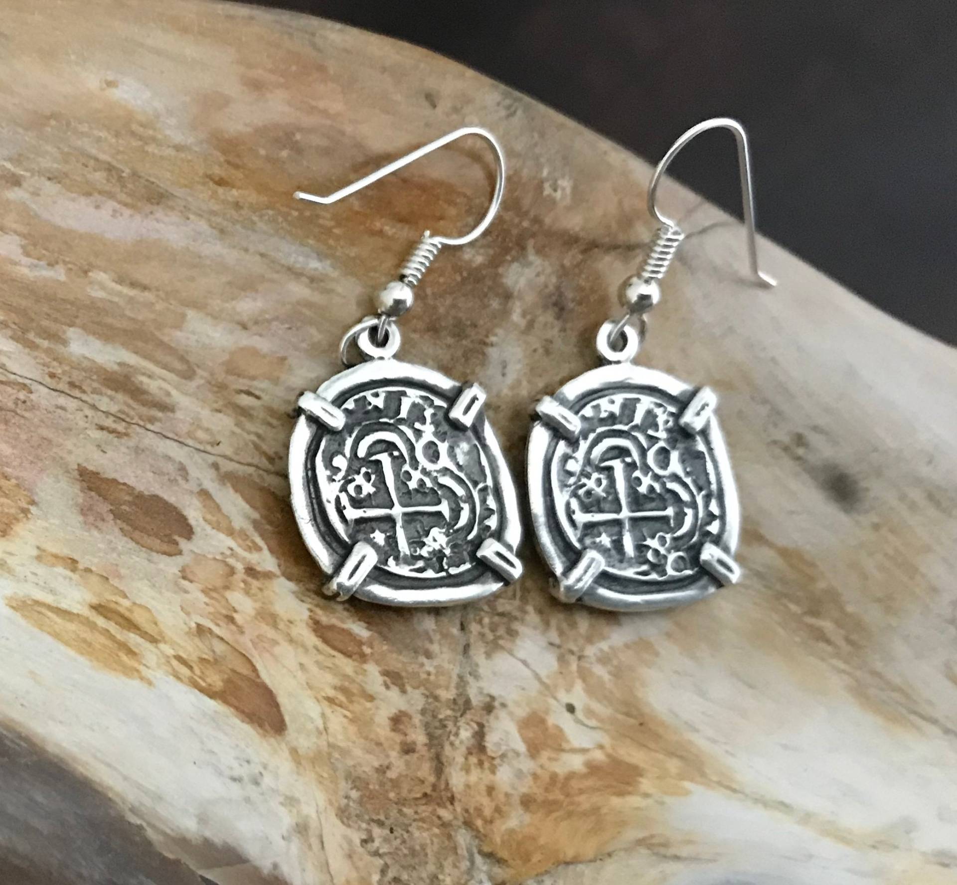 Atocha Münze Ohrringe Damen 925 Sterling Sunken Treasure Schmuck Atocha Münze Ohrringe Damen 925 Sterling Sunken Treasure Schmuck von GalleonTreasureShop