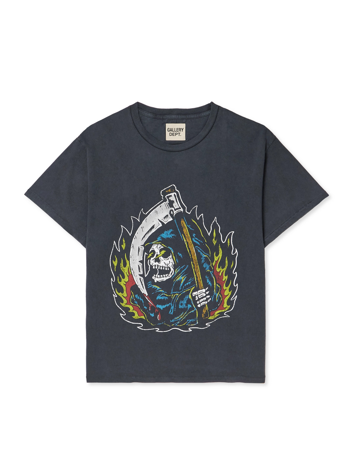 Gallery Dept. - Big Reaper Glittered Printed Cotton-Jersey T-Shirt - Men - Black - M von Gallery Dept.