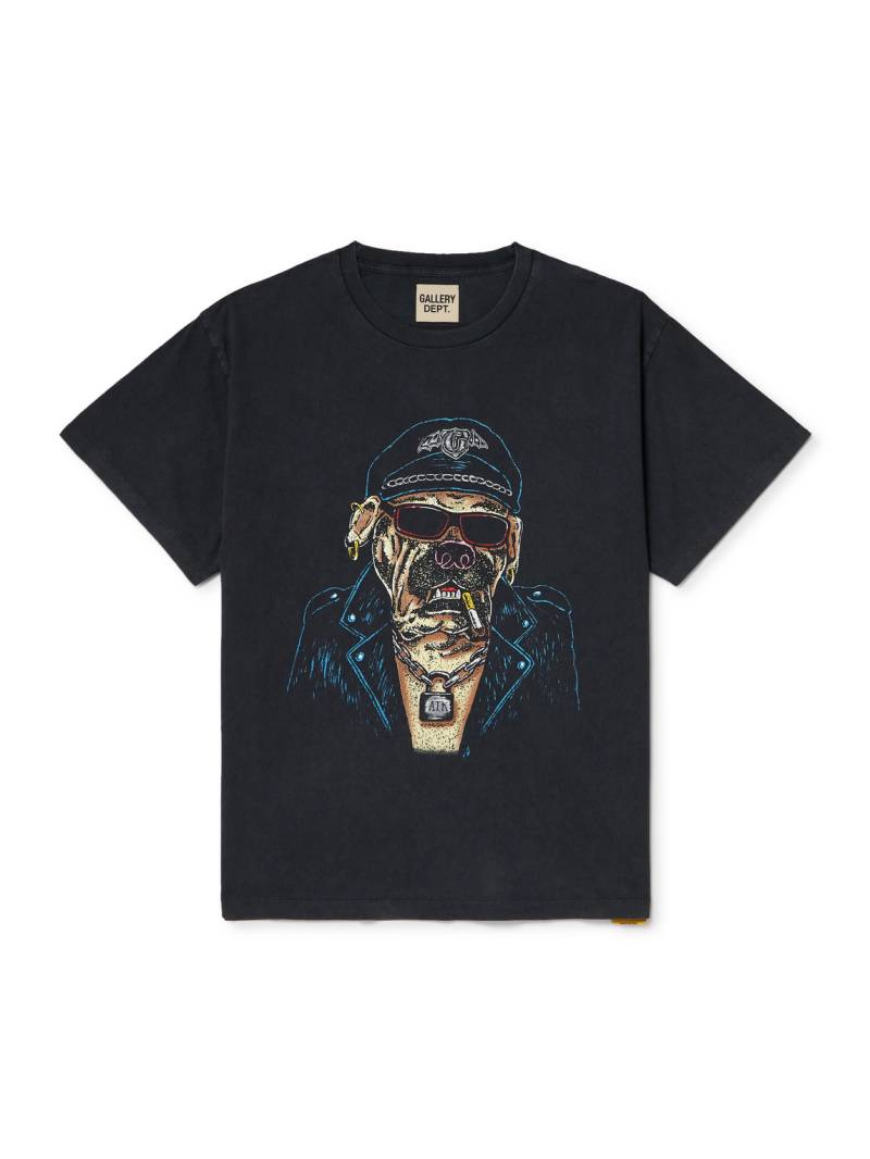 Gallery Dept. - Biker Dog Glittered Printed Cotton-Jersey T-Shirt - Men - Black - S von Gallery Dept.