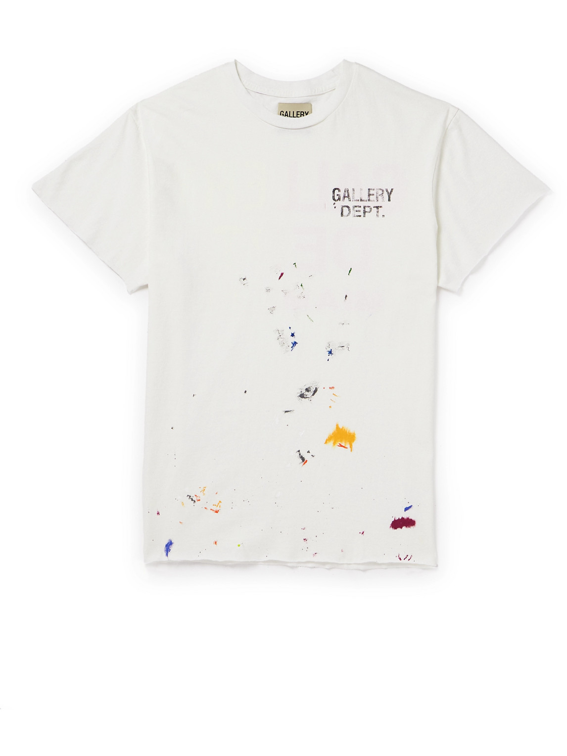 Gallery Dept. - Boardwalk Paint-Splattered Logo-Print Cotton-Jersey T-Shirt - Men - White - L von Gallery Dept.