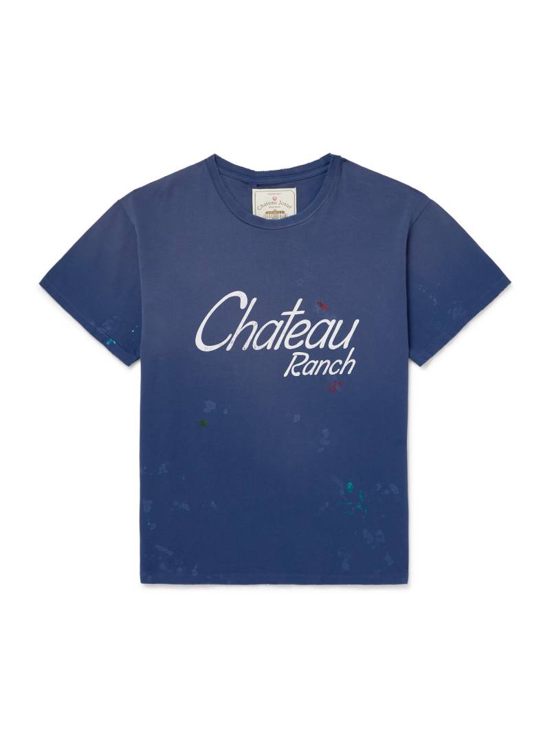 Gallery Dept. - Chateau Ranch Distressed Printed Supima Cotton-Jersey T-Shirt - Men - Blue - XS von Gallery Dept.