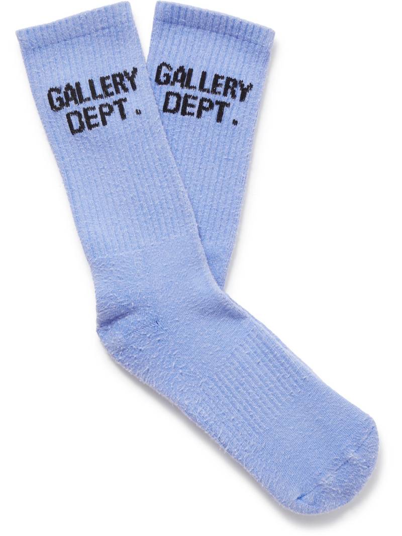 Gallery Dept. - Clean Logo-Jacquard Ribbed Recycled Cotton-Blend Socks - Men - Blue von Gallery Dept.