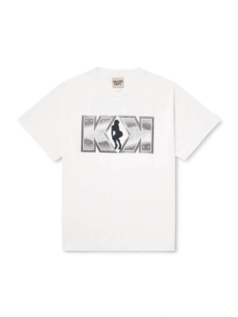 Gallery Dept. - Funky Ass Records Glittered Printed Cotton-Jersey T-Shirt - Men - White - M von Gallery Dept.