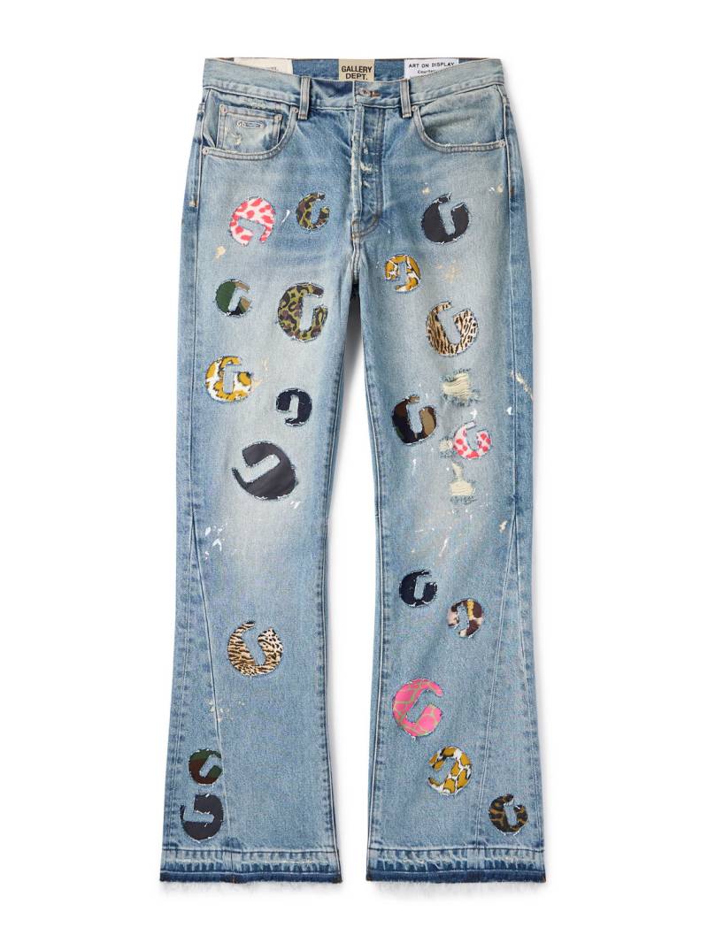Gallery Dept. - G-Time Flared Distressed Logo-Appliquéd Jeans - Men - Blue - UK/US 34 Gallery Dept. - G-Time Flared Distressed Logo-Appliquéd Jeans - Men - Blue - UK/US 34 von Gallery Dept.