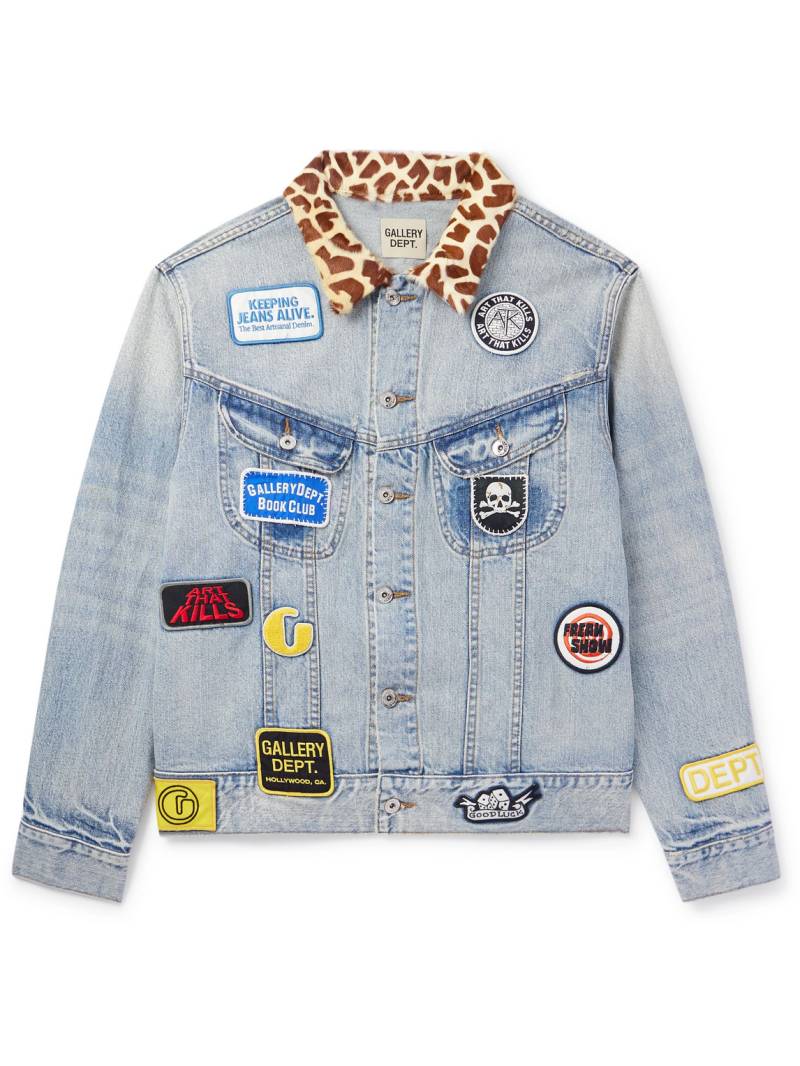 Gallery Dept. - Headline Logo-Appliquéd Printed Denim Jacket - Men - Blue - XL von Gallery Dept.
