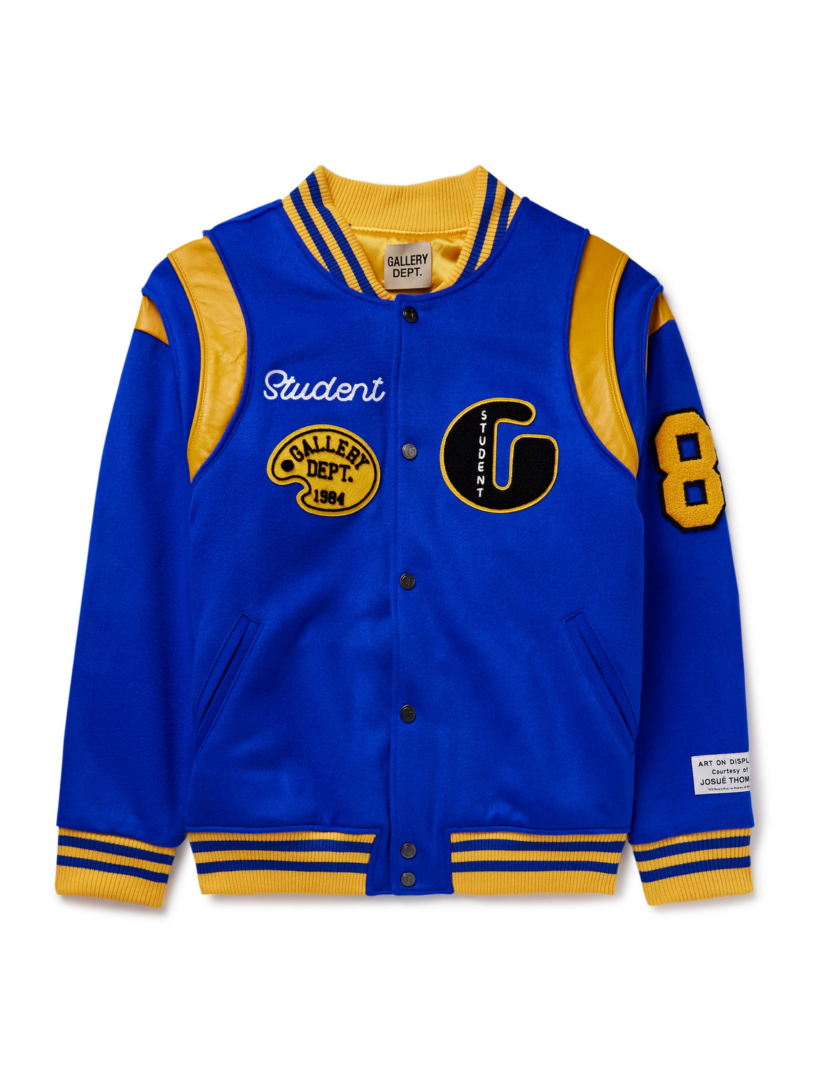 Gallery Dept. - Logo-Embroidered Appliquéd Leather-Trimmed Wool-Blend Felt Varsity Jacket - Men - Blue - M von Gallery Dept.