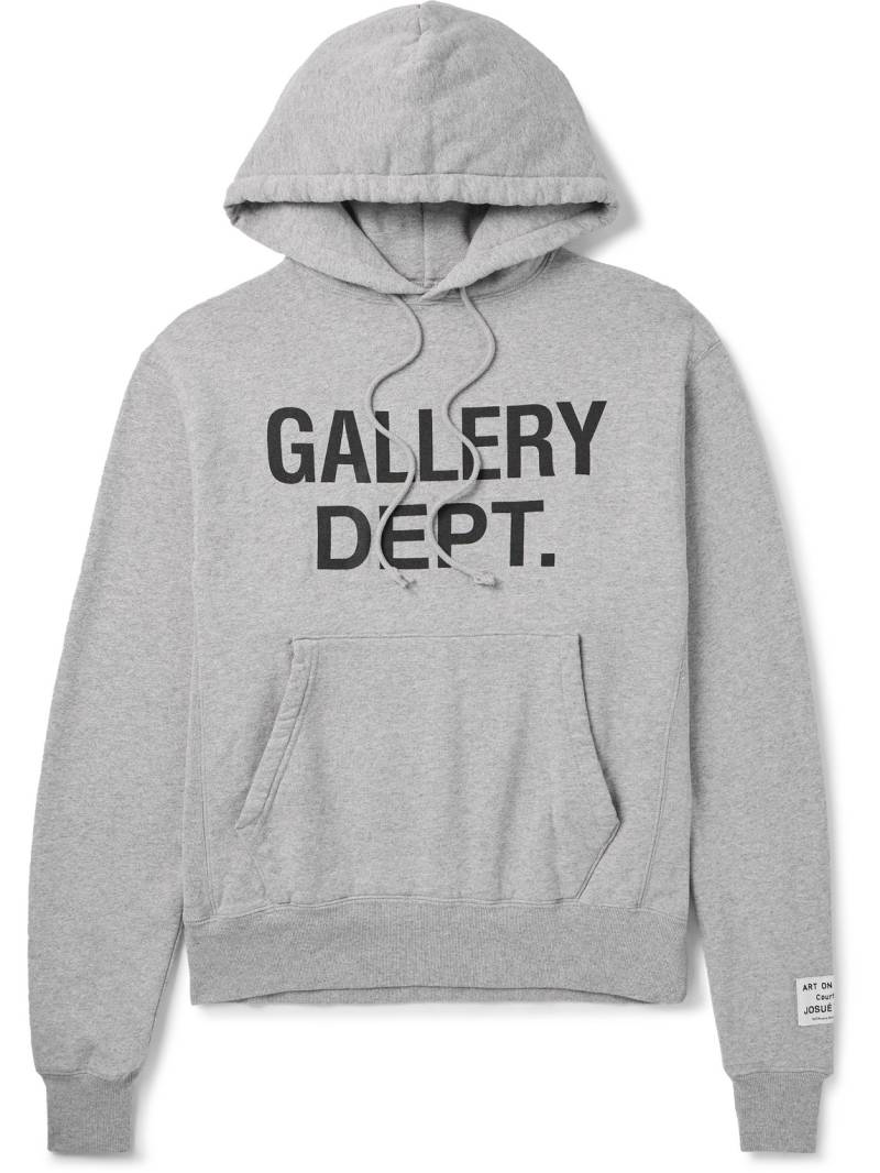 Gallery Dept. - Logo-Print Appliquéd Cotton-Jersey Hoodie - Men - Gray - S von Gallery Dept.