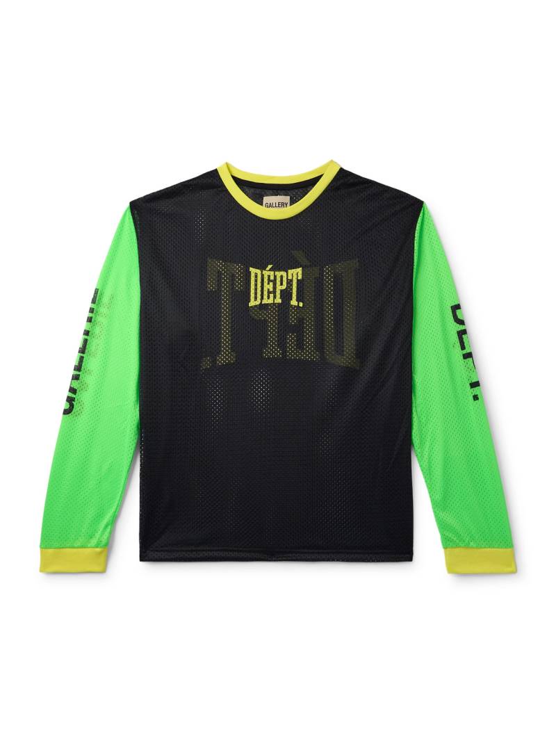 Gallery Dept. - Logo-Print Colour-Block Mesh T-Shirt - Men - Green - XXL von Gallery Dept.