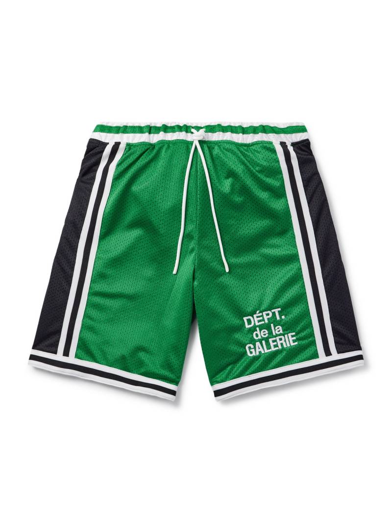 Gallery Dept. - Miami Court Straight-Leg Logo-Embroidered Striped Mesh Shorts - Men - Green - L von Gallery Dept.