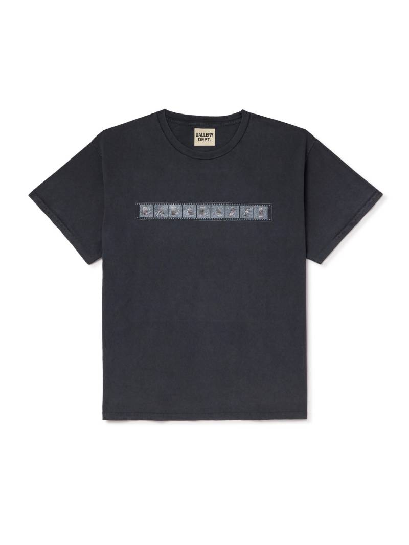 Gallery Dept. - Paparazzi Crystal-Embellished Glittered Printed Cotton-Jersey T-Shirt - Men - Black - S von Gallery Dept.