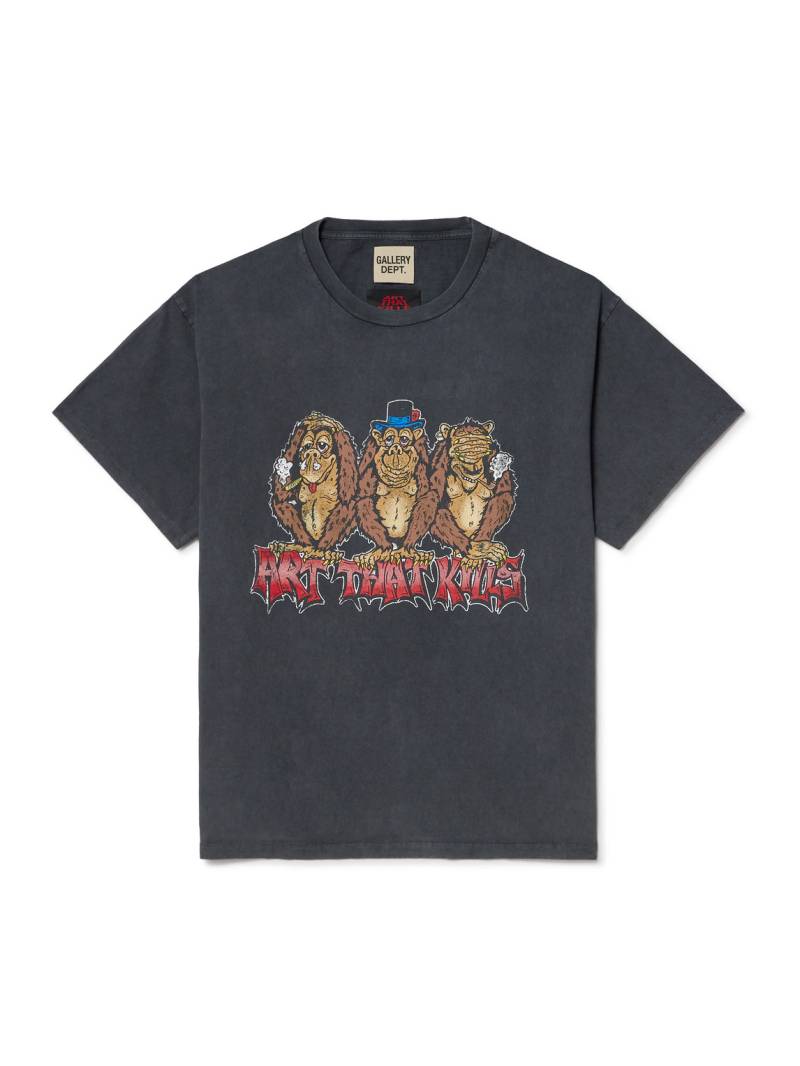 Gallery Dept. - See No Evil Glittered Printed Cotton-Jersey T-Shirt - Men - Black - XL von Gallery Dept.