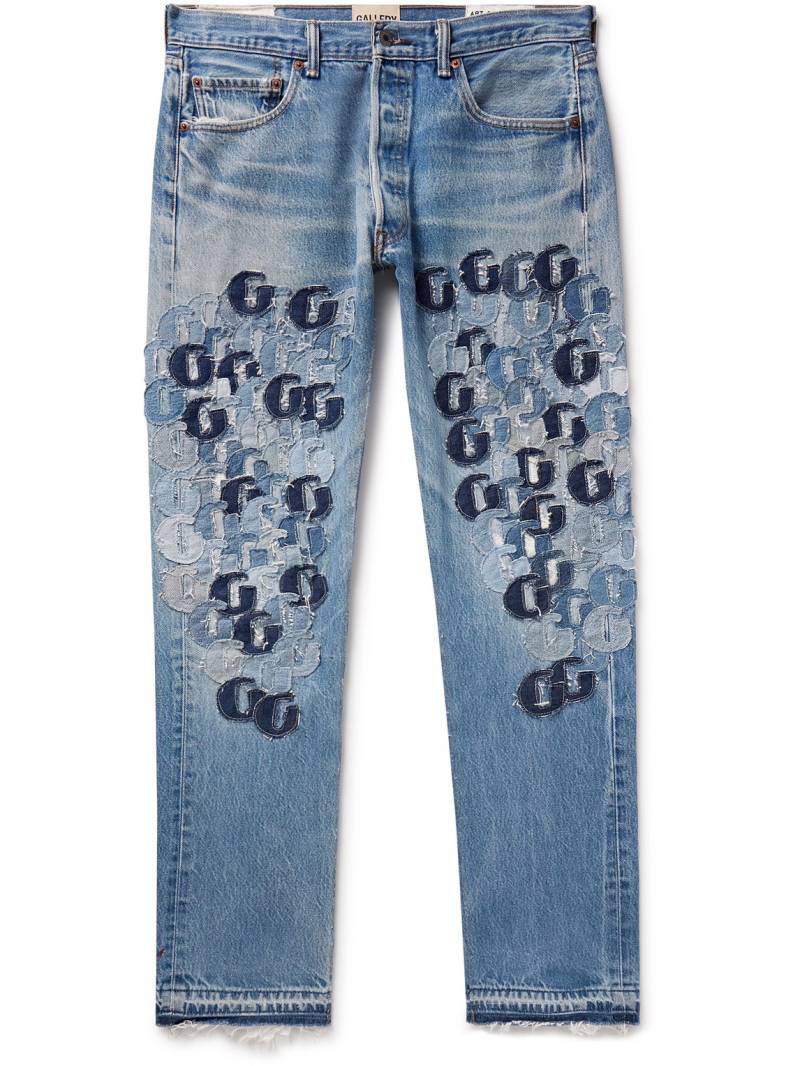 Gallery Dept. - Super G Straight-Leg Logo-Appliquéd Distressed Jeans - Men - Blue - 28W 30L von Gallery Dept.