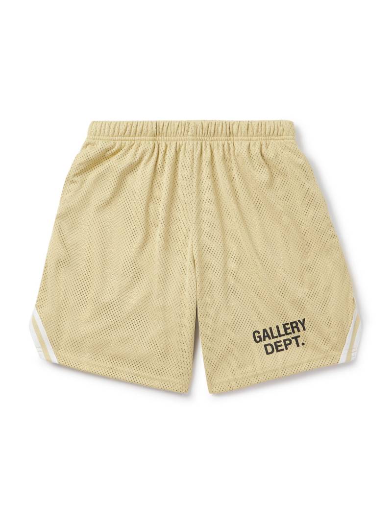 Gallery Dept. - Venice Court Wide-Leg Logo-Print Webbing-Trimmed Mesh Shorts - Men - Neutrals - XS Gallery Dept. - Venice Court Wide-Leg Logo-Print Webbing-Trimmed Mesh Shorts - Men - Neutrals - XS von Gallery Dept.