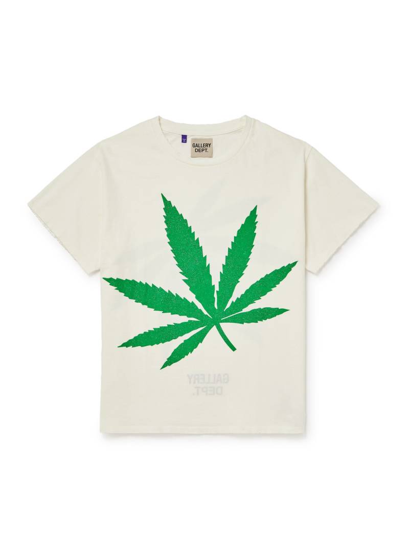 Gallery Dept. - Weed Glittered Cotton-Jersey T-Shirt - Men - Green - M von Gallery Dept.