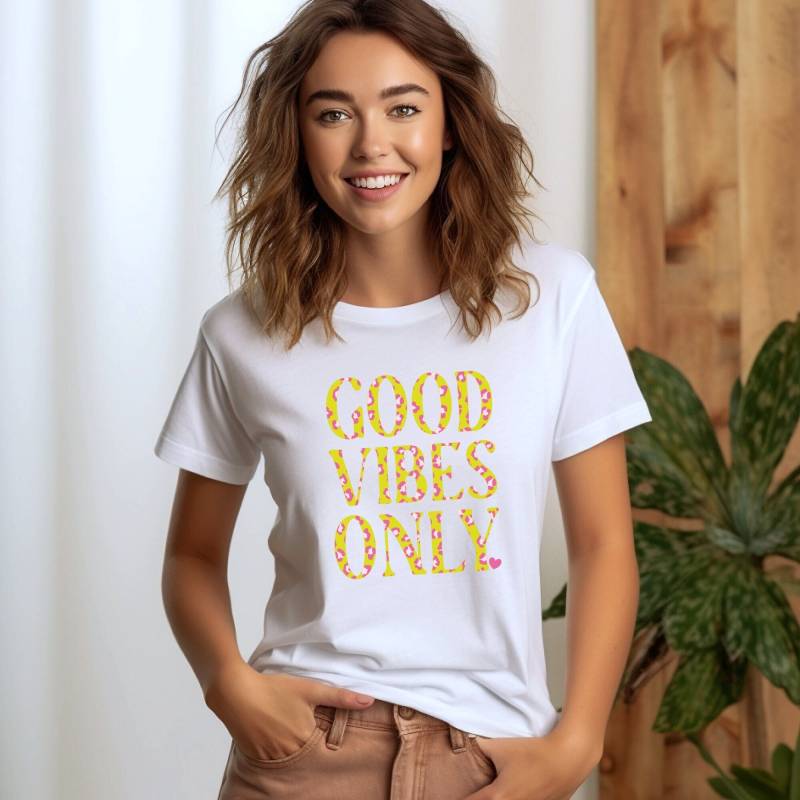 Gute Vibes Nur T-Shirt Frauen Geschenk Für Sie Inspirational Statement Shirt Lehrer Mentale Gesundheit Tshirt Selbstliebe Schüler von Gallery62Shop