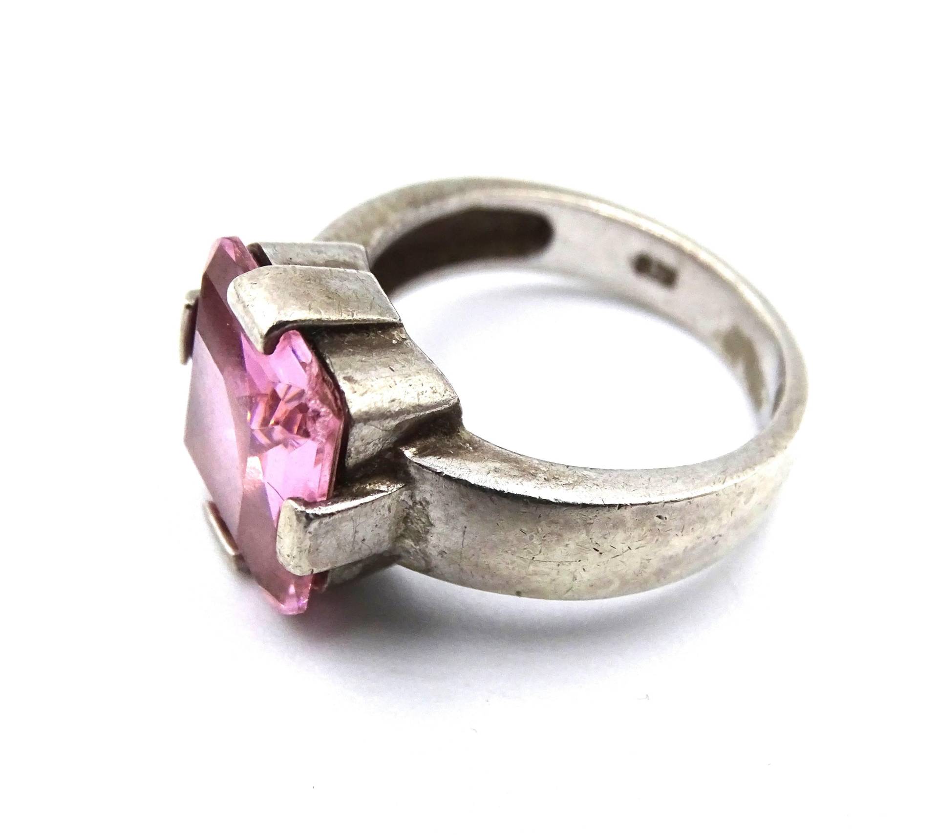 925Er Silber Ring Mit Rosa Steinen - Größe 55 von GalleryJarrodi