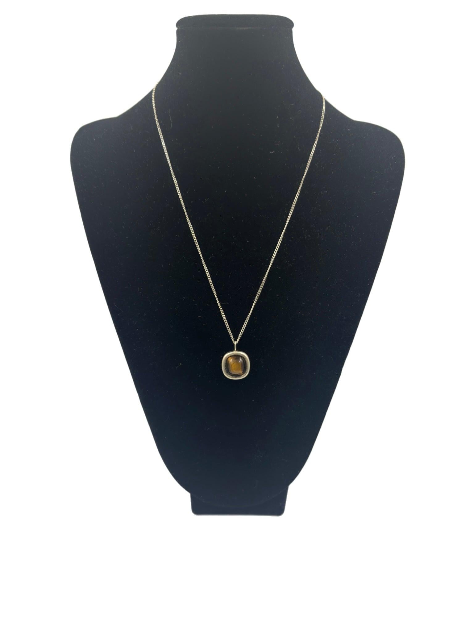 Elegante Silberkette 925 Mit Tigeraugenstein Anhänger von GalleryJarrodi