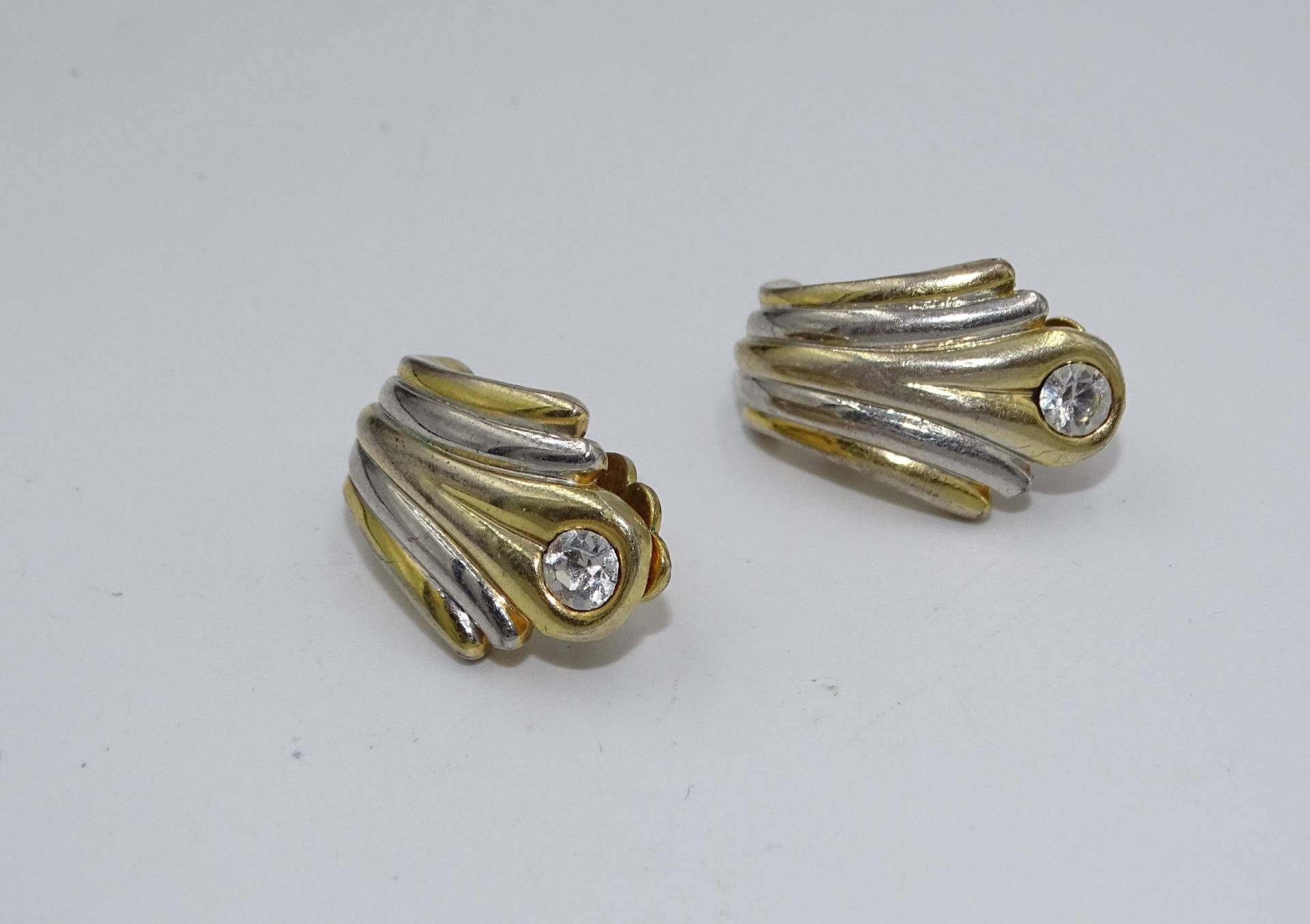 Vintage Bicolor Ohrclips Mit Zirkonia von GalleryJarrodi