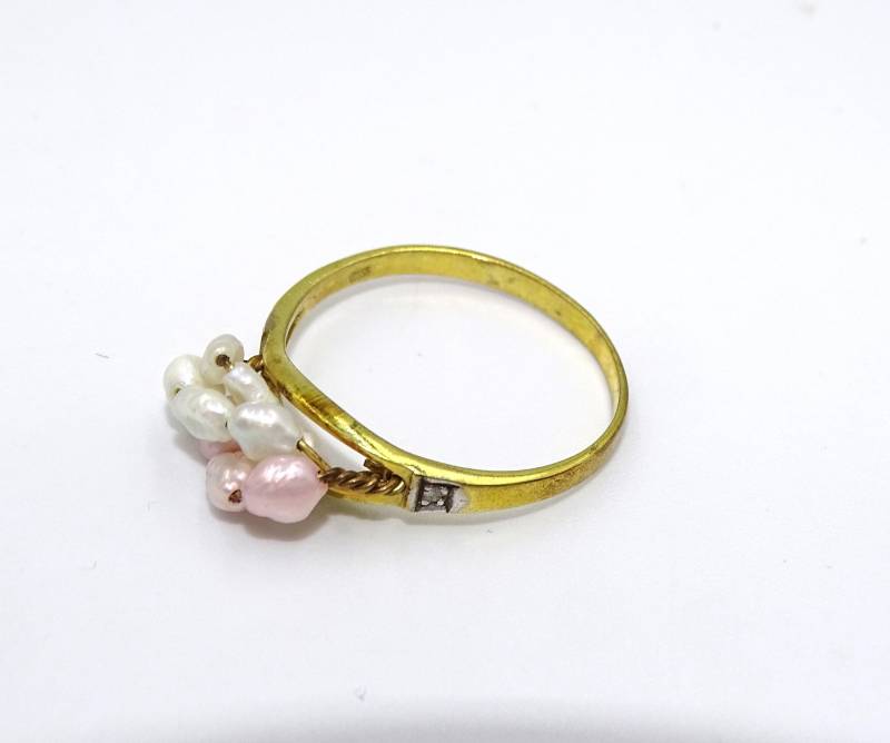 Wunderschöner 8K Goldring Mit Perlen - Größe 57 von GalleryJarrodi