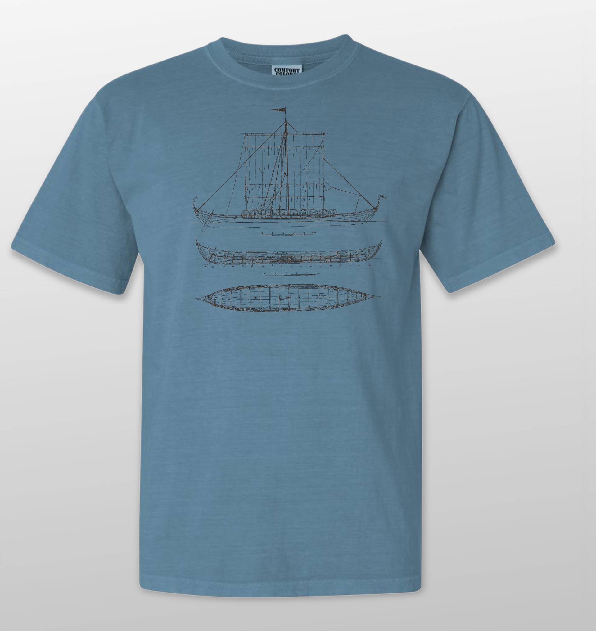 Viking Schiff Blueprint T-Shirt Gedruckt Auf Comfort Colors Pigment Gefärbt Aus 100% Baumwolle Viking Schiff Blueprint T-Shirt Gedruckt Auf Comfort Colors Pigment Gefärbt Aus 100% Baumwolle von GalleryofTops