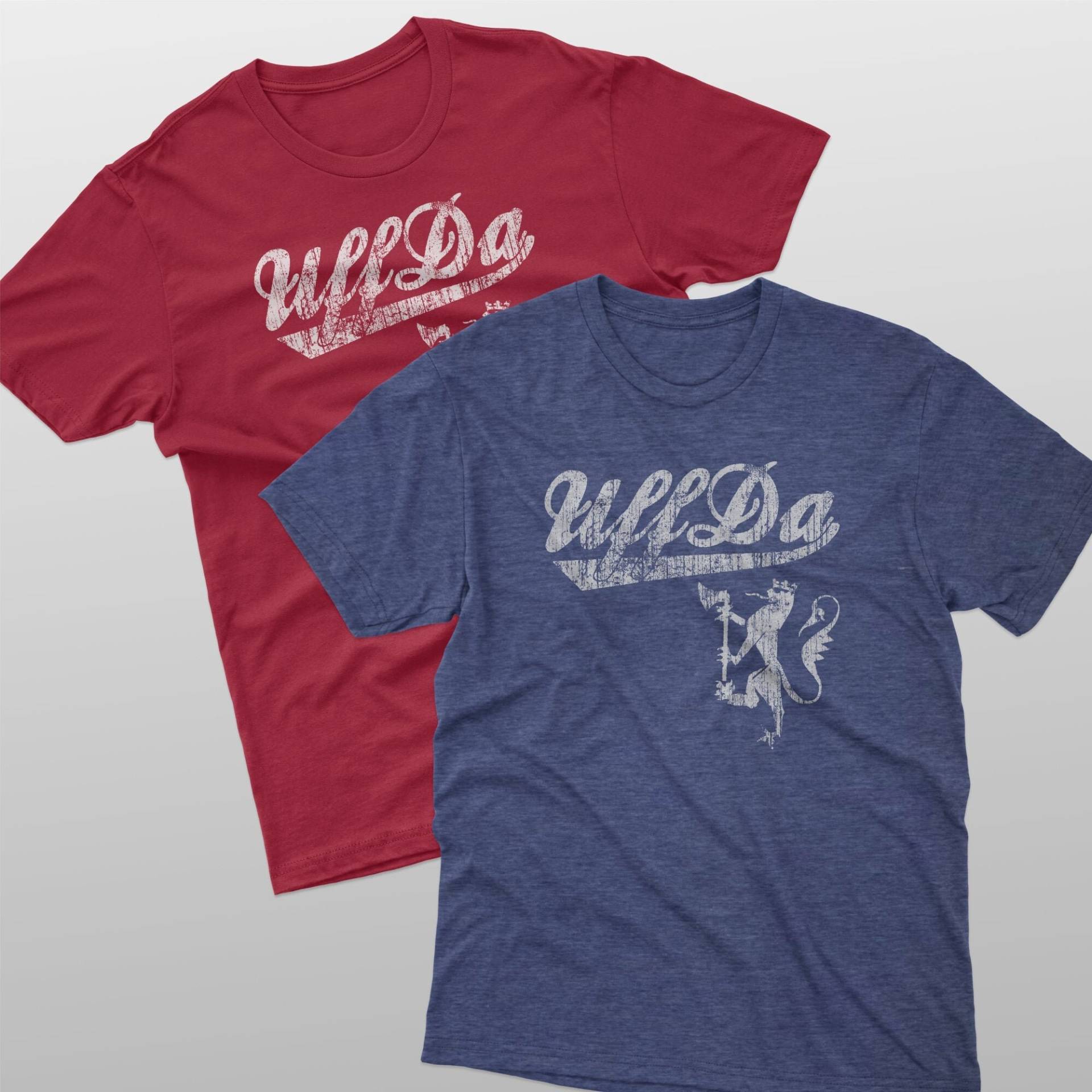 Vintage Uff Da T-Shirt Gedruckt Auf Anvil Leichtes Fashion Kurzarm in Independence Rot Oder Heather Blue Vintage Uff Da T-Shirt Gedruckt Auf Anvil Leichtes Fashion Kurzarm in Independence Rot Oder Heather Blue von GalleryofTops