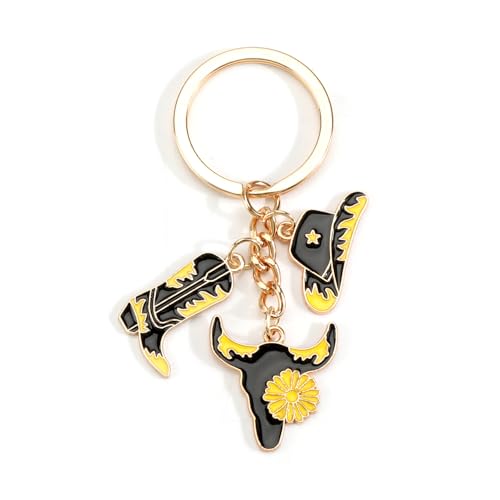 Cowboystiefel Western Schlüsselanhänger Auto Schlüssel Cowboy Junge Hut Schlüsselring Schlüsselanhänger Kette Schutzengel Anhänger Geburtstagsgeschenk Beste Freundin Geschenke Frauen Geschenk von Gallkeat