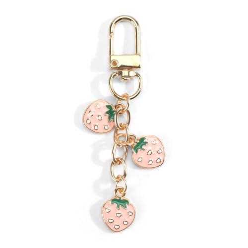 Erdbeer Schlüsselanhänger Süß Schlüsselanhänger Taschen Anhänger für Mädchen Bag Charms für Erdbeer Tasche Keychain Aesthetic Taschen Charms für Geldbörse (Rosa) von Gallkeat