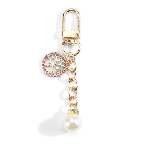 Gallkeat Perlen Schlüsselanhänger Damen mit Glitzernden Strasssteinen Rosa Schlüsselanhänger Perfekte Schlüsselband Geschenkidee für Frauen Auto Schlüsselanhänger Taschen zubehör von Gallkeat