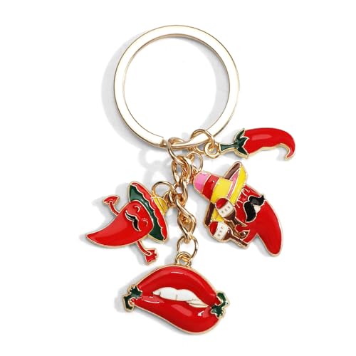 Gallkeat Schlüsselanhänger Chilischoten Roter Chili Taschen Charm Auto Schlüsselanhänger Key Chain Cute Bagcharms Accessoire für Damen von Gallkeat