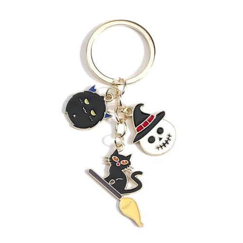 Halloween Schlüsselanhänger Goth Keychain mit Totenkopf Fledermaus Spinne Geist Y2K Taschen Anhänger unk Accessoires Halloween Geschenk (Geist) von Gallkeat