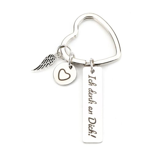 Herz Schlüsselanhänger Ich dench an Dich Schlüsselanhänger Partner Anhänger Geschenke zum Geburtstag Freundin Freund Engel Schlüsselanhänger Liebesgeschenke von Gallkeat