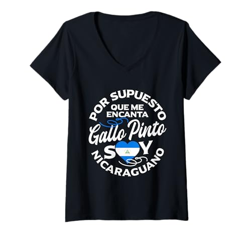Damen Gallo Pinto Nica Snack Nicaraguano Supuesto Gallo Pinto T-Shirt mit V-Ausschnitt Damen Gallo Pinto Nica Snack Nicaraguano Supuesto Gallo Pinto T-Shirt mit V-Ausschnitt von Gallo Pinto Costume For Gallo Pinto Foodie & Lover