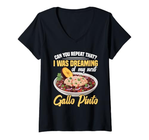 Damen Gallo Pinto Nicaraguanischer Feinschmecker Dreaming Gallo Pinto T-Shirt mit V-Ausschnitt Damen Gallo Pinto Nicaraguanischer Feinschmecker Dreaming Gallo Pinto T-Shirt mit V-Ausschnitt von Gallo Pinto Costume For Gallo Pinto Foodie & Lover